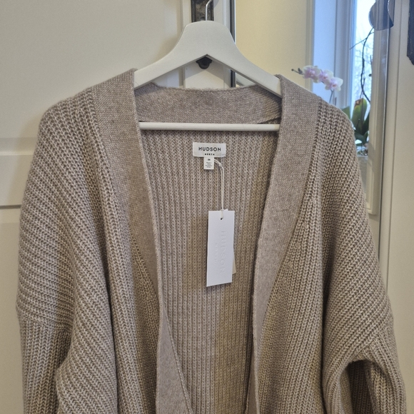 Hudson North Knit Oatmeal 2X Open Front Cardigan Sweater - Picture 2 of 9